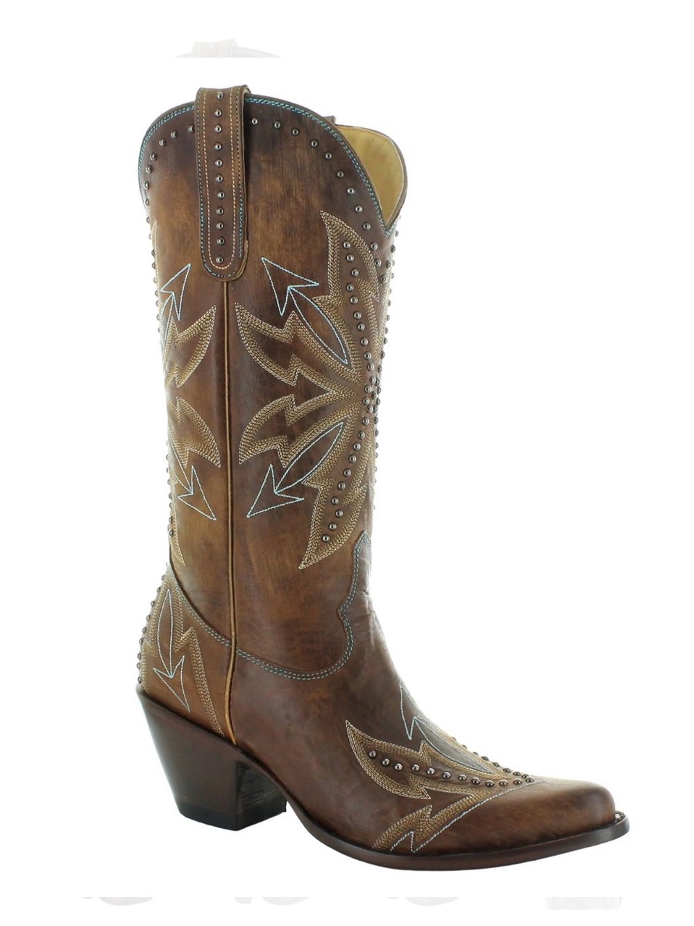 Old Gringo Brown Studded Embroidered Western Boots